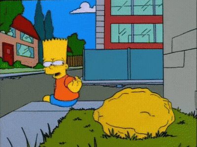 Bart Simpson Looking At Yellow Rock GIF