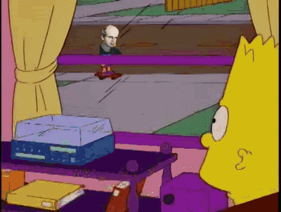 Bart Simpson Looking Out Window At Man GIF
