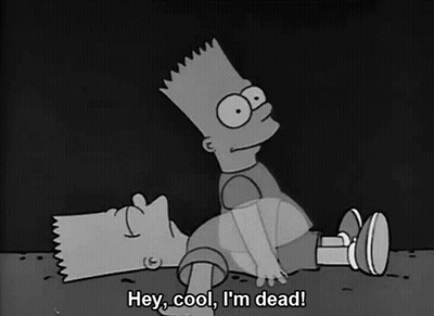 Bart Simpson Lying Down With Hey Cool I'm Dead GIF