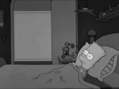 Bart Simpson Lying In Bed With Clock GIF