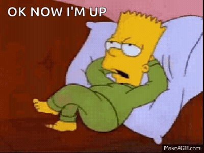 Bart Simpson Lying On Bed Saying Ok Now I'm Up GIF