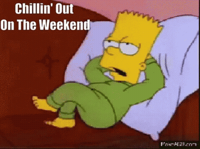 Bart Simpson On Couch Chillin' Out Weekend GIF