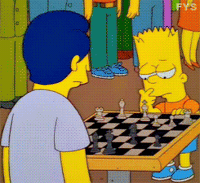 Bart Simpson Playing Chess GIF