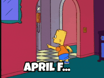 Bart Simpson Pointing At Door Saying April F GIF
