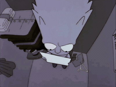 Bart Simpson Reading Paper GIF