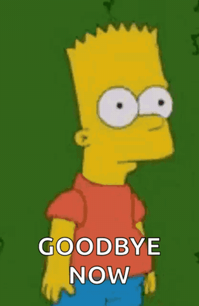 Bart Simpson Saying Goodbye Now GIF