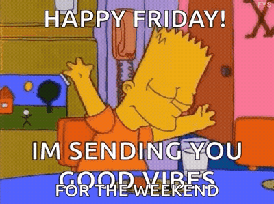 Bart Simpson Sending Good Vibes For Weekend GIF
