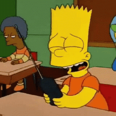 Bart Simpson Sitting At Desk With Remote Control GIF