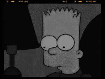 Bart Simpson Sitting At Record Player In Living Room GIF