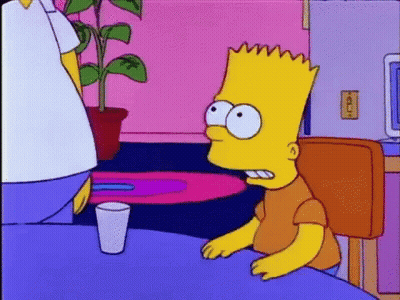 Bart Simpson Sitting At Table Talking To Homer Simpson GIF