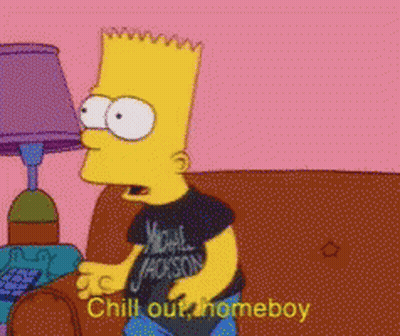 Bart Simpson Sitting On Couch Wearing Michael Jackson Shirt GIF