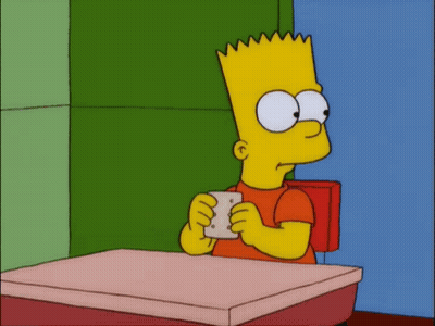 Bart Simpson Sitting With Coffee GIF