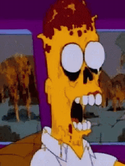 Bart Simpson Skull On Head GIF