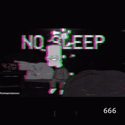 Bart Simpson Standing In Front Of No Sleep Sign GIF