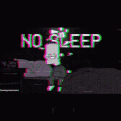 Bart Simpson Standing In Front Of No Sleep Wall GIF