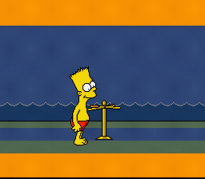 Bart Simpson Standing Next To Two People GIF