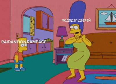 Bart Simpson Standing Next To Woman Saying Raidantion Rampage GIF