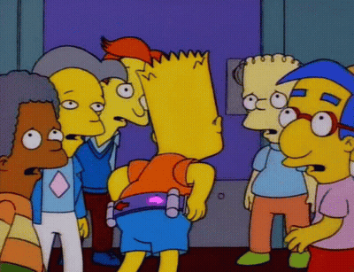 Bart Simpson Surrounded By Group Of People GIF