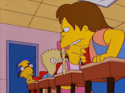 Bart Simpson Talking On Cell Phone In Classroom GIF