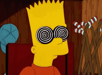 Bart Simpson Wearing Hypnotic Glasses GIF