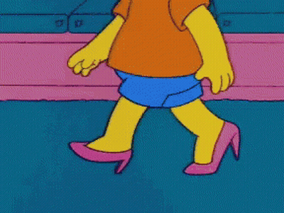 Bart Simpson Wearing Pink High Heels GIF