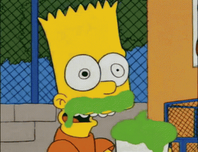 Bart Simpson With A Green Mustache Is Holding A Bucket Of Slime GIF