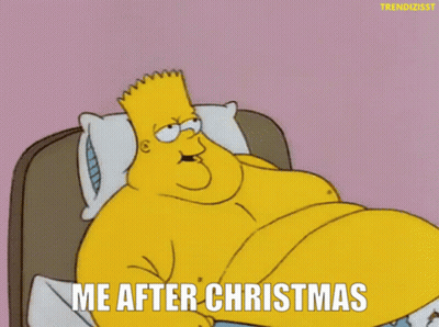 Bart Simpson With Mop Saying Me After Christmas GIF