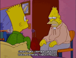 Bart Talking To Grandpa Simpson About Stories He Told GIF