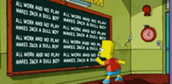 Bart Writes All Work And No Play GIF