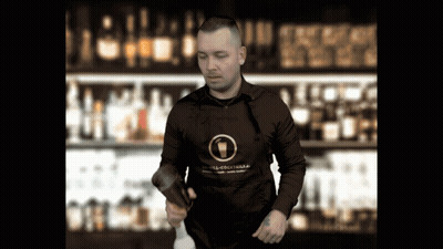 Bartender Wearing Hotel-Cocktail Apron GIF