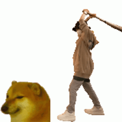 Baseball Bat On Chims' Head GIF