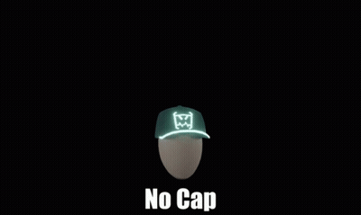 Baseball Cap On Mannequin Head Saying No Cap GIF