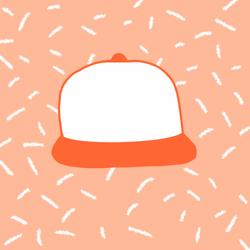 Baseball Cap Orange Spinning Animation GIF