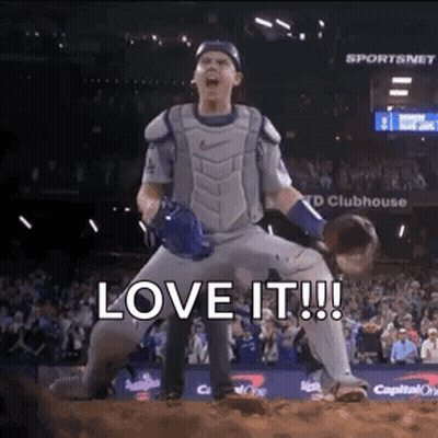 Baseball Catcher Shouting With Arms Outstretched GIF