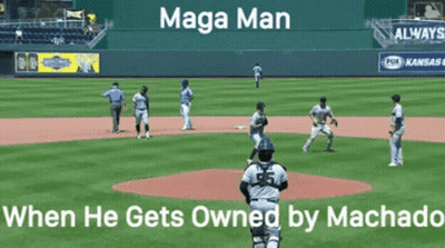 Baseball Field Maga Man Gets Owned By Machado GIF