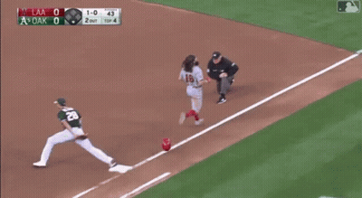 Baseball Game Between A's And LA's GIF