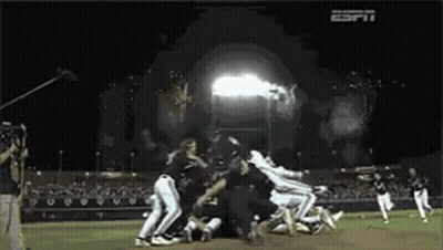 Baseball Game Broadcast On ESPN At Night GIF