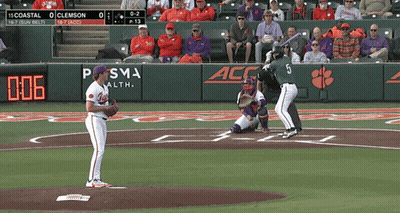 Baseball Game Coastal Vs Clemson Score 0-6 GIF