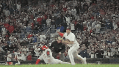 Baseball Game In Crowded Stadium GIF
