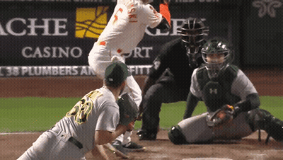 Baseball Game In Front Of Ache Casino Ad GIF