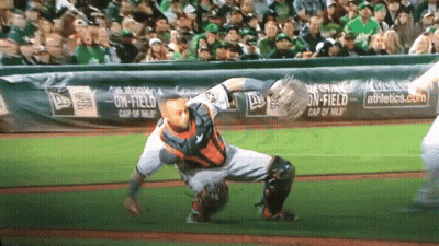 Baseball Game In Front Of Banner GIF