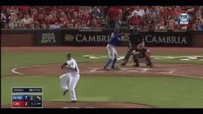 Baseball Game In Front Of Cambria Banner GIF