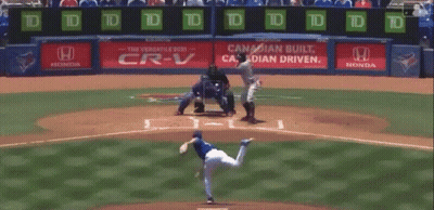 Baseball Game In Front Of Canadian Built Honda Ad GIF