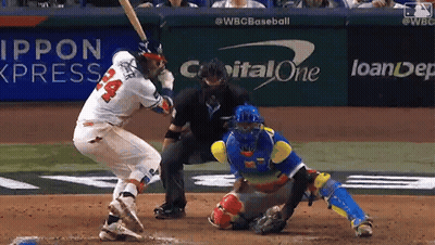 Baseball Game In Front Of Capital One Sign GIF