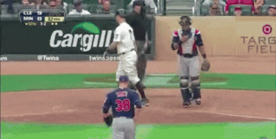 Baseball Game In Front Of Cargill Sign GIF