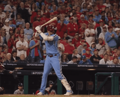 Baseball Game In Front Of Citizen's Bank Banner GIF