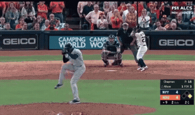 Baseball Game In Front Of Geico Ad GIF