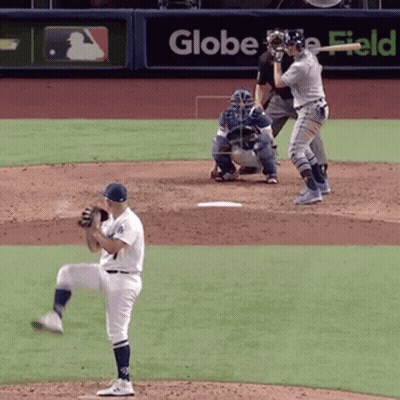 Baseball Game In Front Of Globe Field Banner GIF
