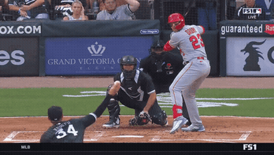 Baseball Game In Front Of Grand Victoria Banner GIF