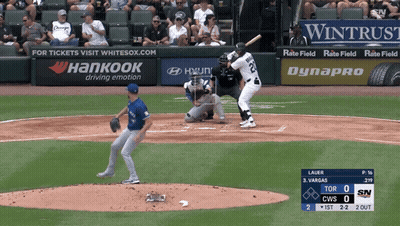 Baseball Game In Front Of Hankook Ad GIF